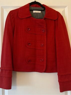 Chloé Red Cropped Button-Front Blazer
